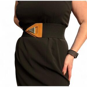 Women's Y2K Vintage Black Stretch Waist Cincher Belt S